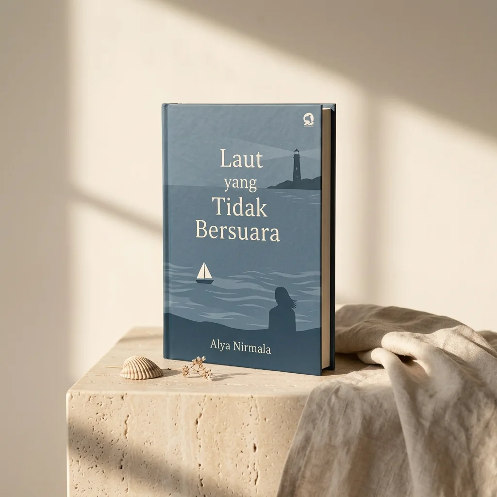 Buku Laut yang Tidak Bersuara berdiri di meja batu